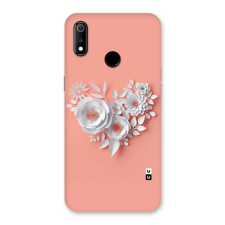 White Paper Flower Back Case for Realme 3