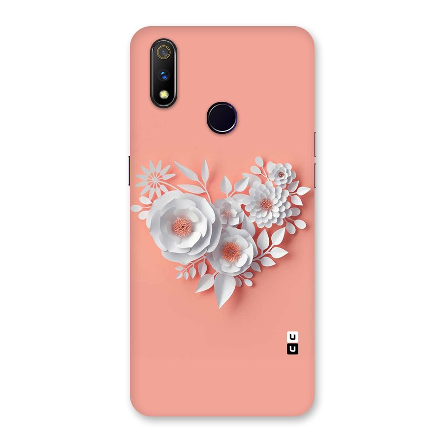 White Paper Flower Back Case for Realme 3 Pro