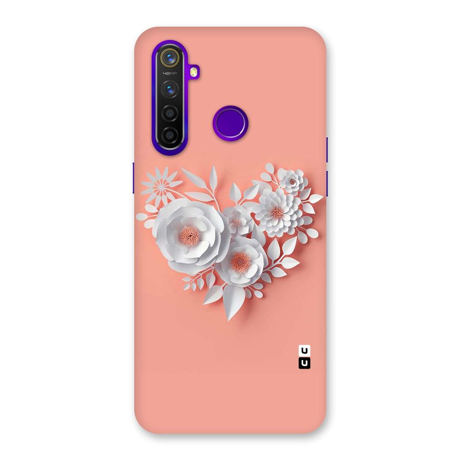 White Paper Flower Back Case for Realme 5 Pro