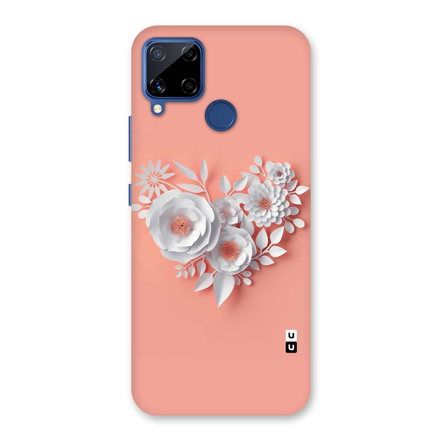 White Paper Flower Back Case for Realme C15