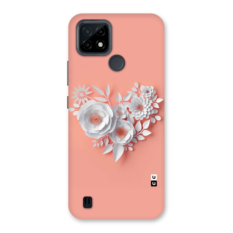 White Paper Flower Back Case for Realme C21