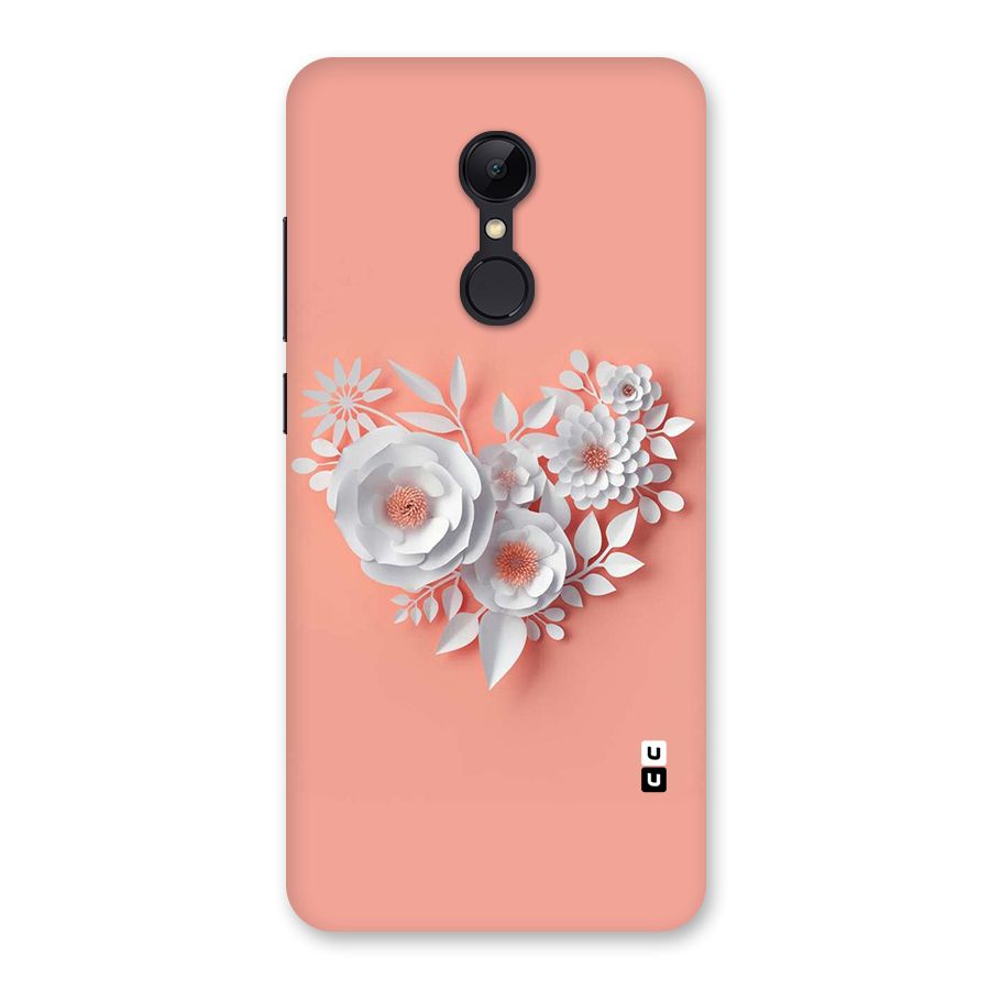 White Paper Flower Back Case for Redmi 5