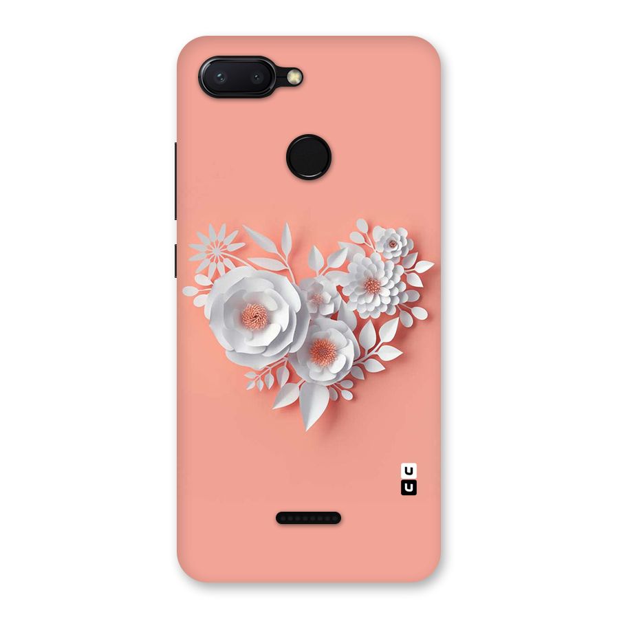 White Paper Flower Back Case for Redmi 6