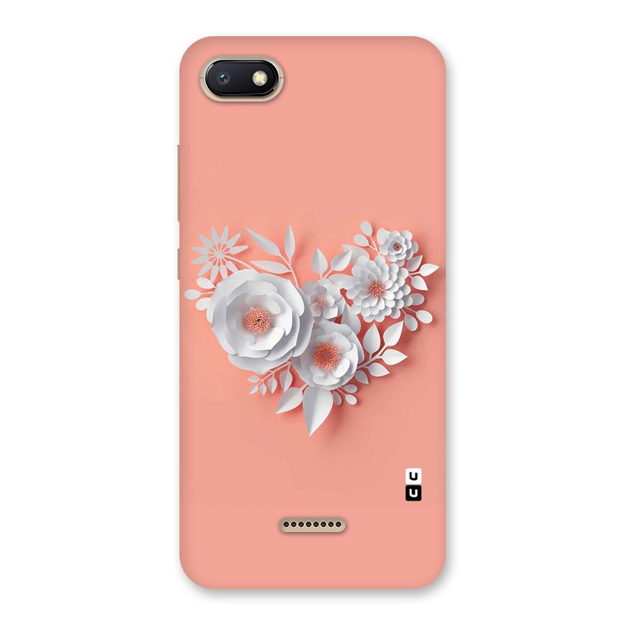 White Paper Flower Back Case for Redmi 6A