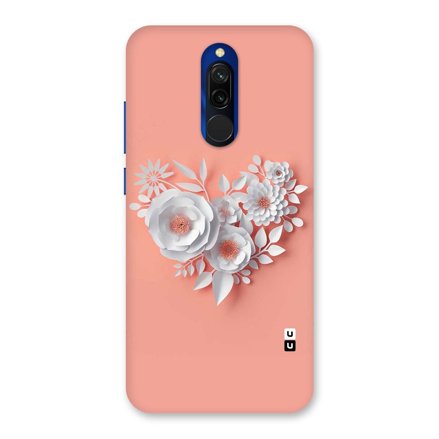 White Paper Flower Back Case for Redmi 8