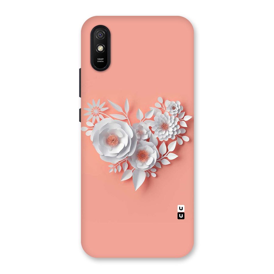 White Paper Flower Back Case for Redmi 9A