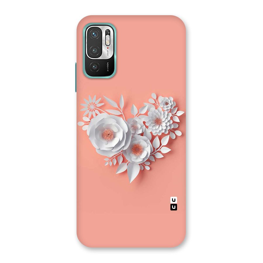 White Paper Flower Back Case for Redmi Note 10T 5G
