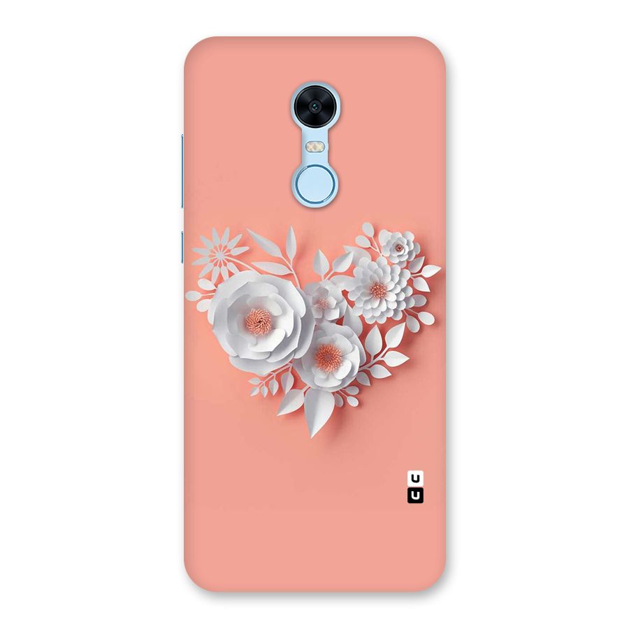 White Paper Flower Back Case for Redmi Note 5