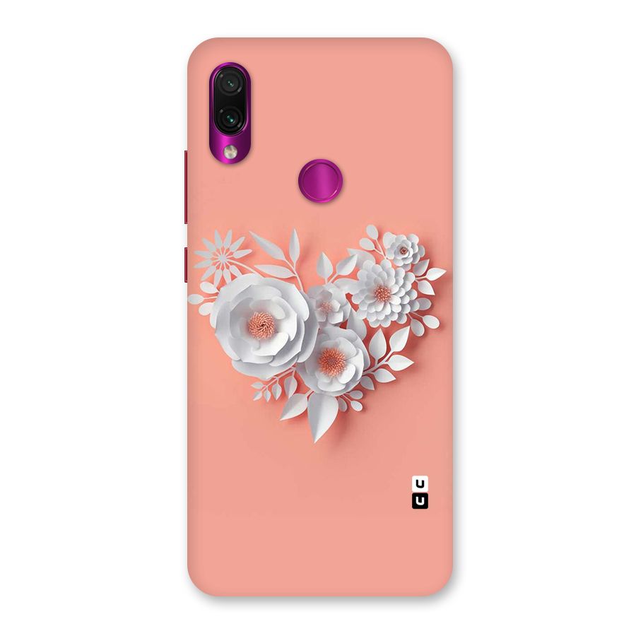 White Paper Flower Back Case for Redmi Note 7 Pro