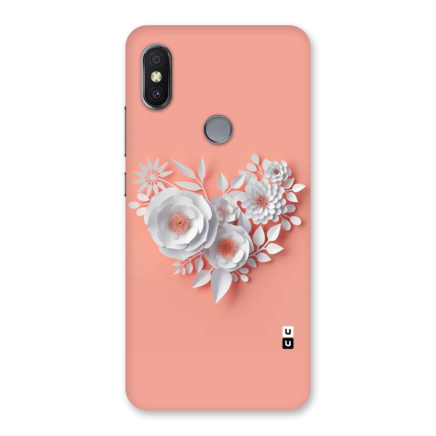White Paper Flower Back Case for Redmi Y2