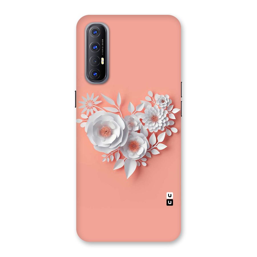 White Paper Flower Back Case for Reno3 Pro