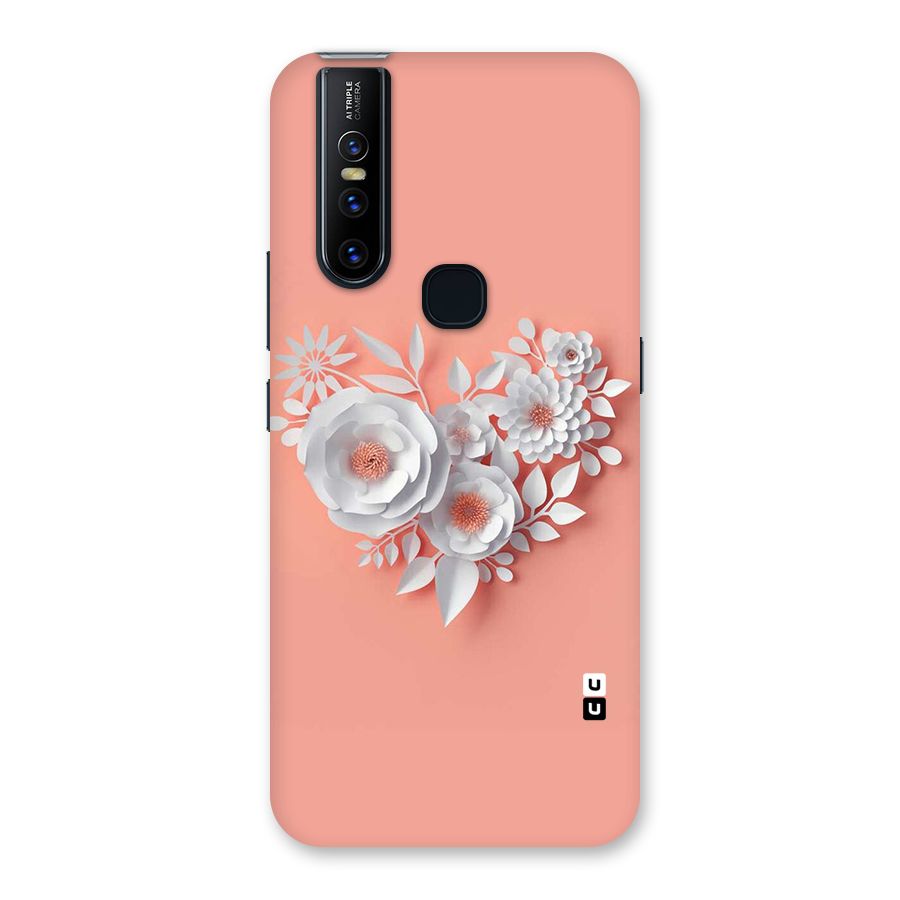 White Paper Flower Back Case for Vivo V15