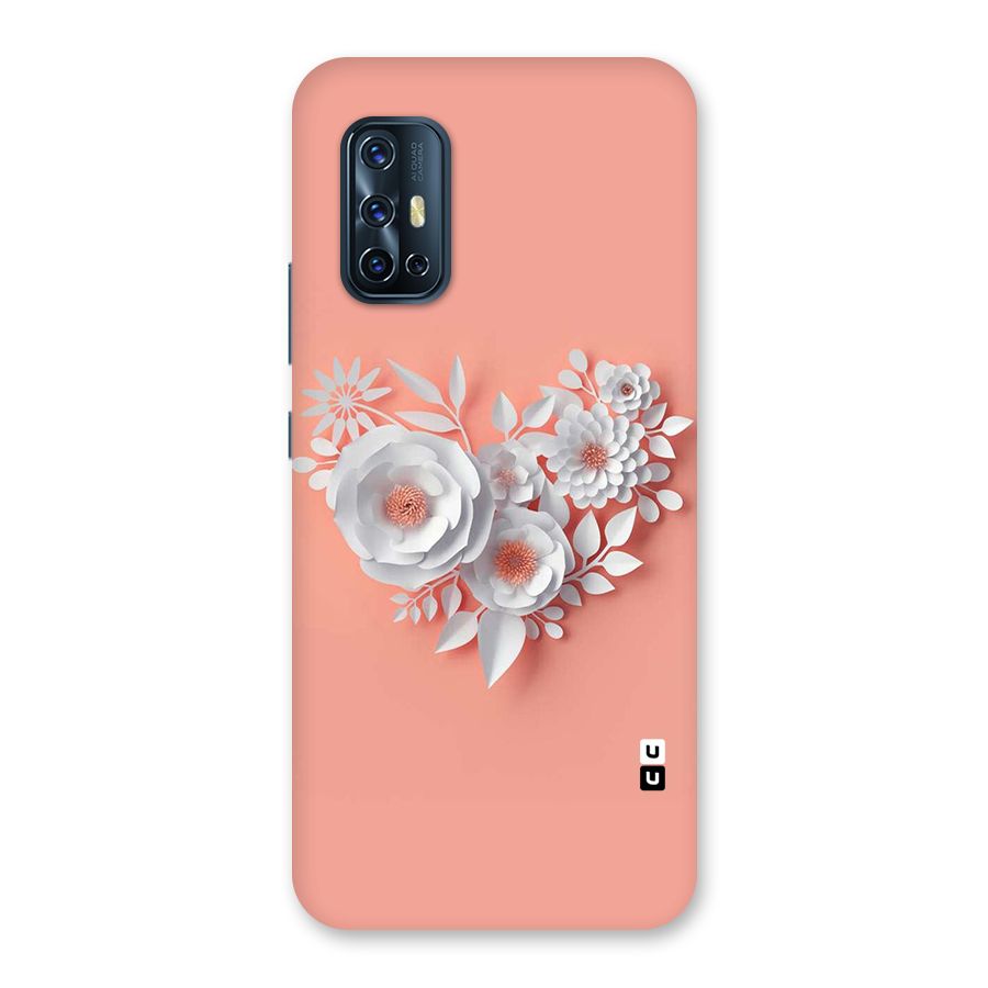 White Paper Flower Back Case for Vivo V17
