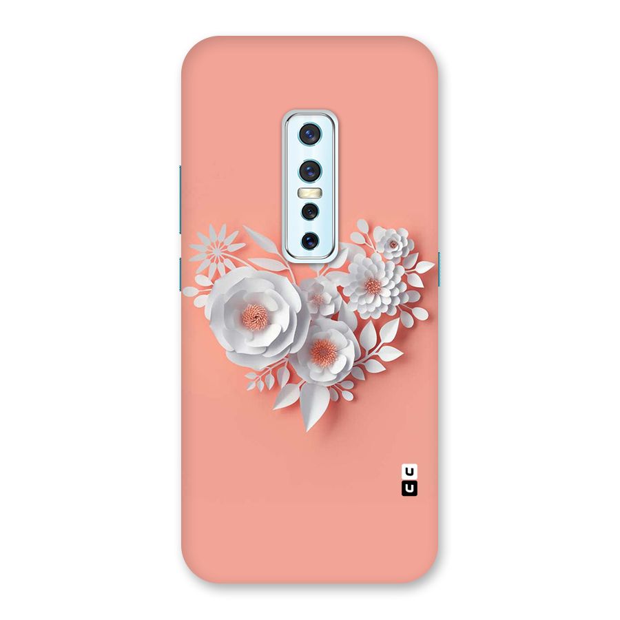 White Paper Flower Back Case for Vivo V17 Pro