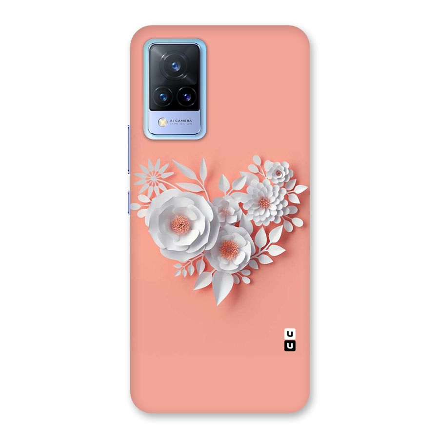 White Paper Flower Back Case for Vivo V21 5G