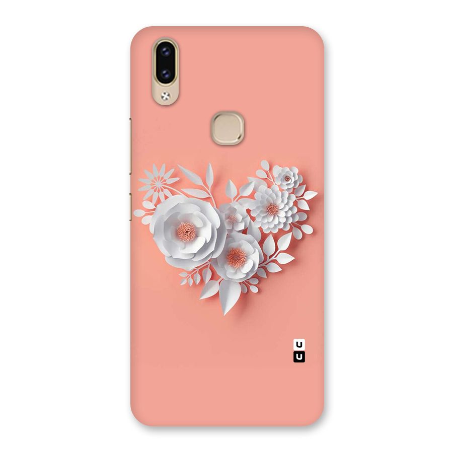 White Paper Flower Back Case for Vivo V9 Youth