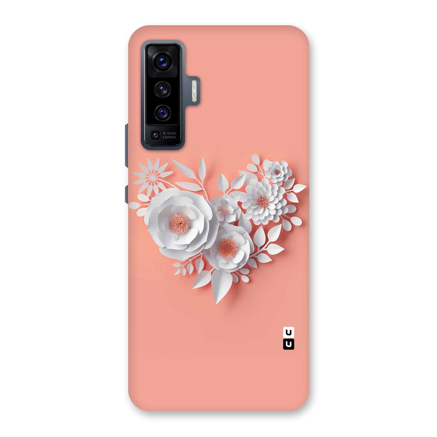 White Paper Flower Back Case for Vivo X50