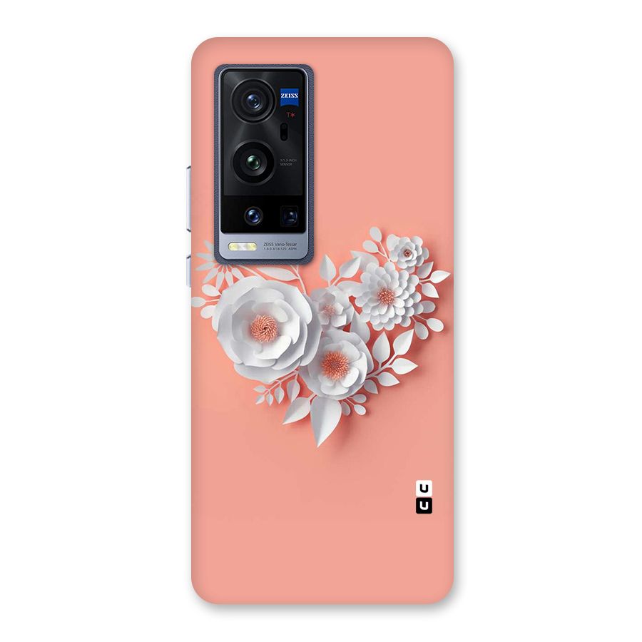 White Paper Flower Back Case for Vivo X60 Pro Plus