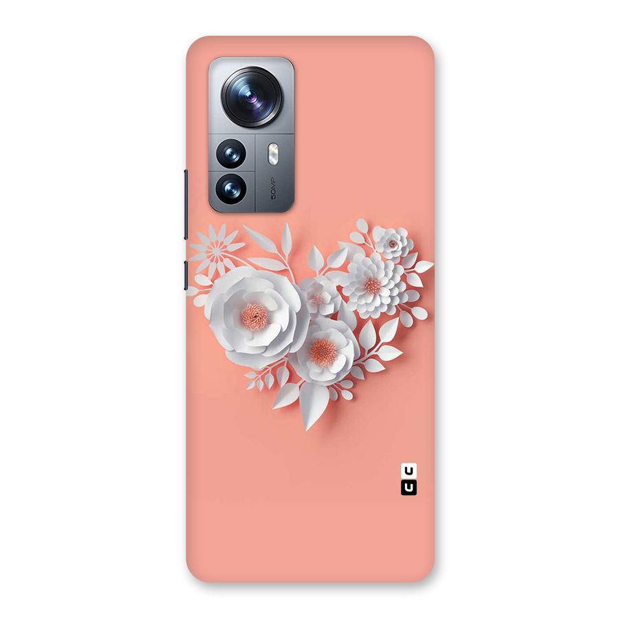 White Paper Flower Back Case for Xiaomi 12 Pro
