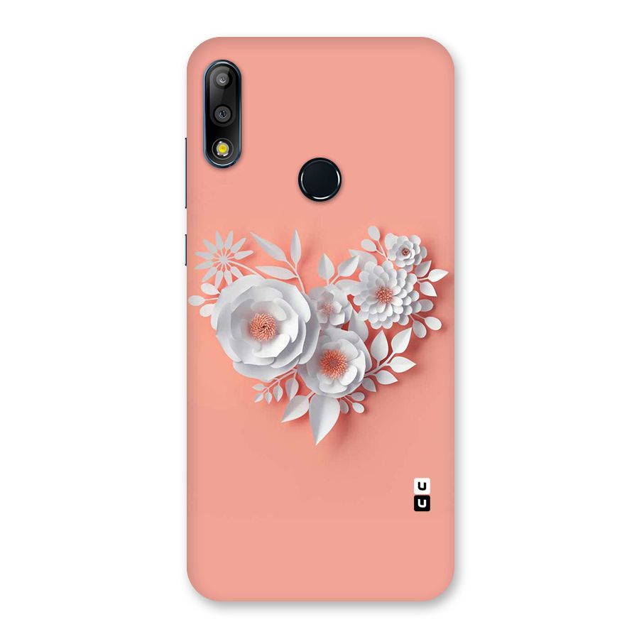 White Paper Flower Back Case for Zenfone Max Pro M2