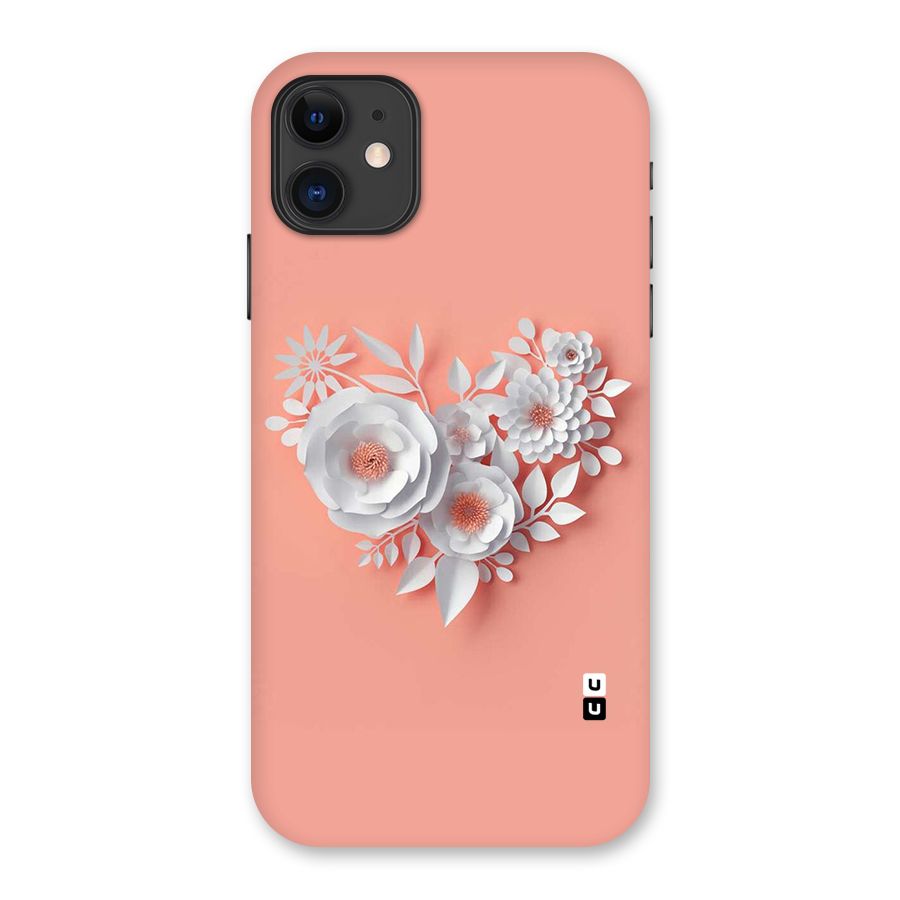 White Paper Flower Back Case for iPhone 11