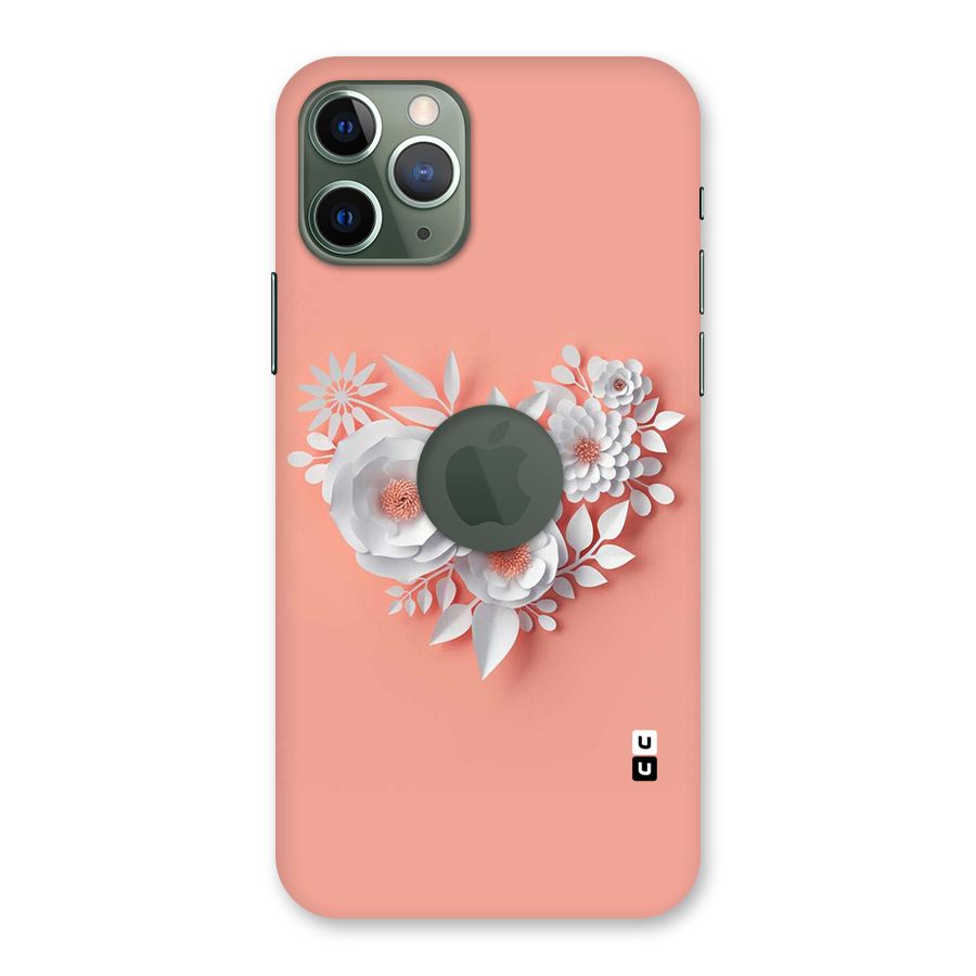 White Paper Flower Back Case for iPhone 11 Pro Logo  Cut