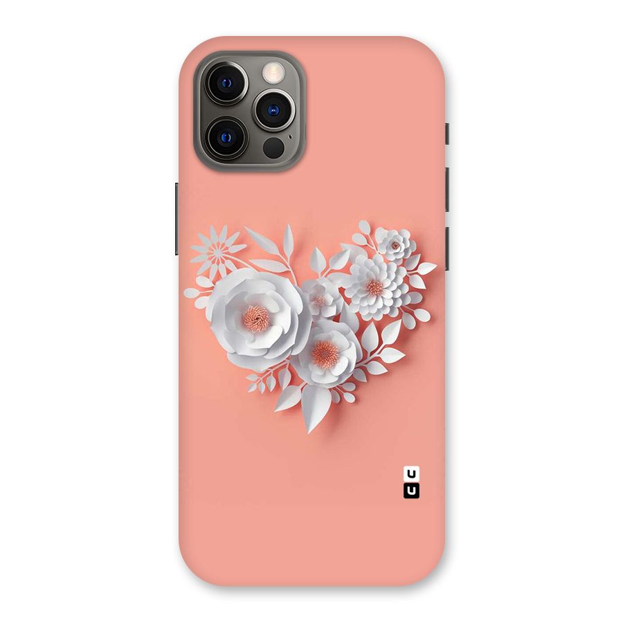White Paper Flower Back Case for iPhone 12 Pro