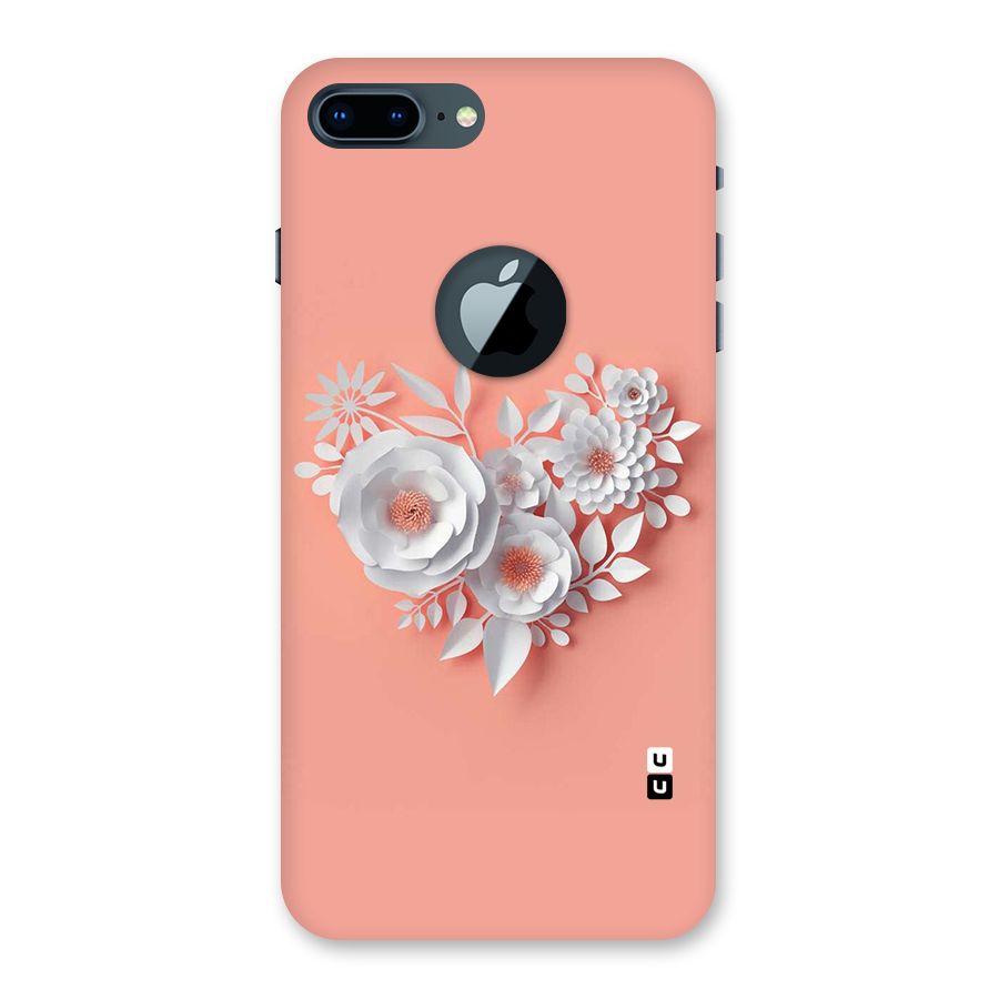 White Paper Flower Back Case for iPhone 7 Plus Logo Cut