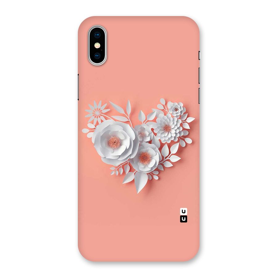 White Paper Flower Back Case for iPhone XS