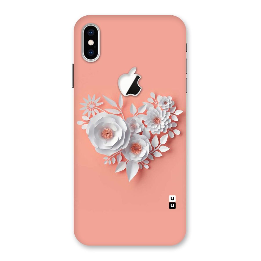 White Paper Flower Back Case for iPhone XS Max Apple Cut