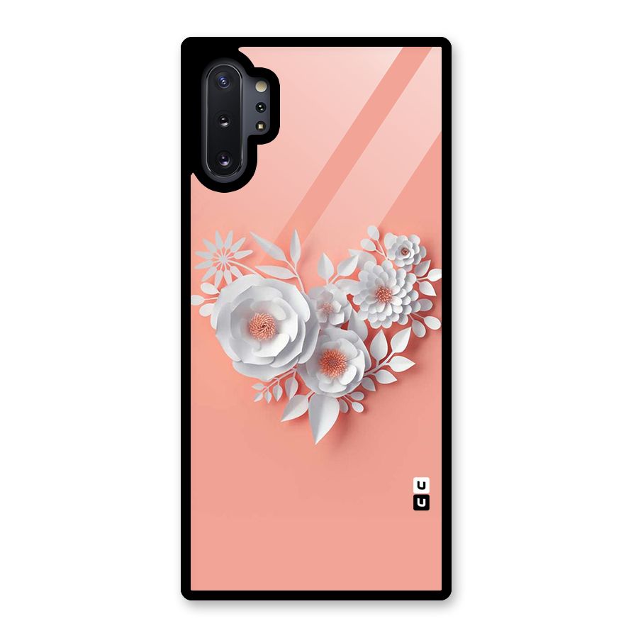 White Paper Flower Glass Back Case for Galaxy Note 10 Plus