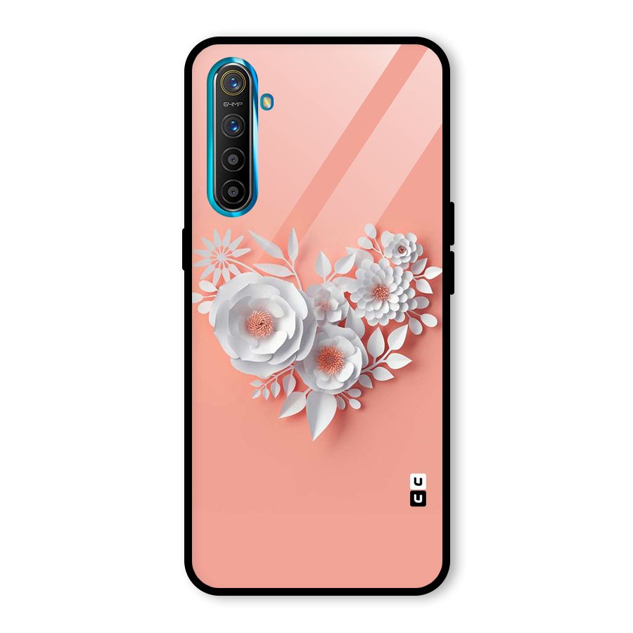 White Paper Flower Glass Back Case for Realme X2