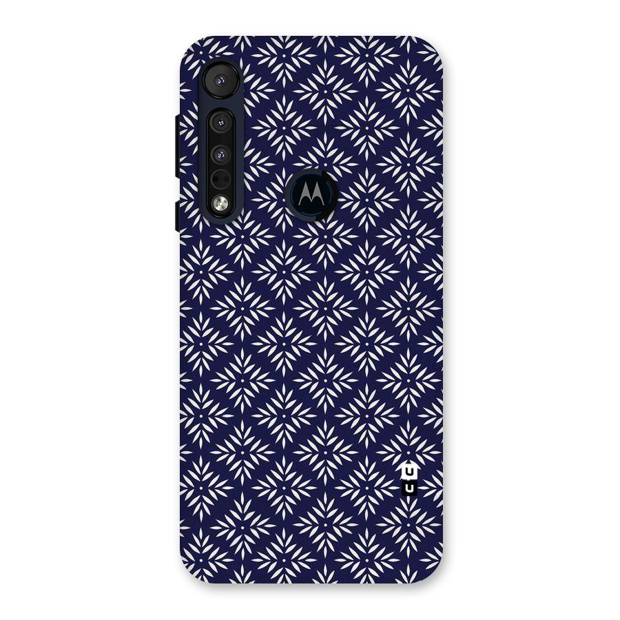 White Petals Pattern Back Case for Motorola One Macro