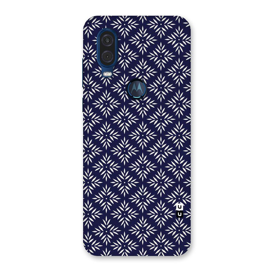 White Petals Pattern Back Case for Motorola One Vision