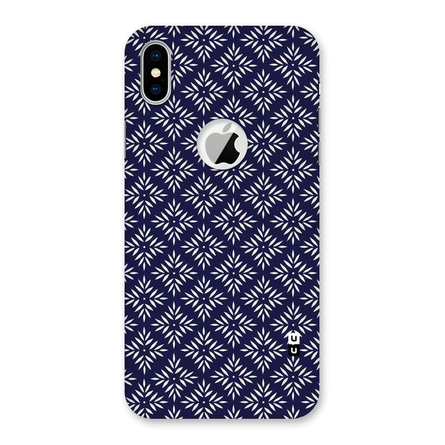 White Petals Pattern Back Case for iPhone X Logo Cut