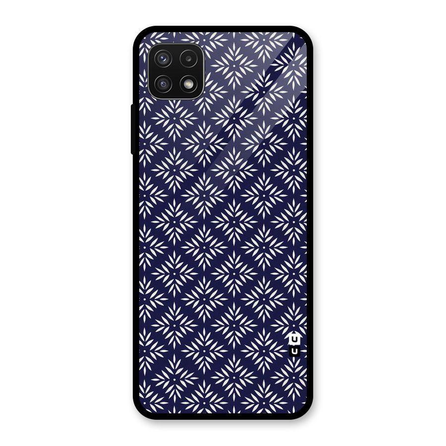 White Petals Pattern Glass Back Case for Galaxy A22 5G