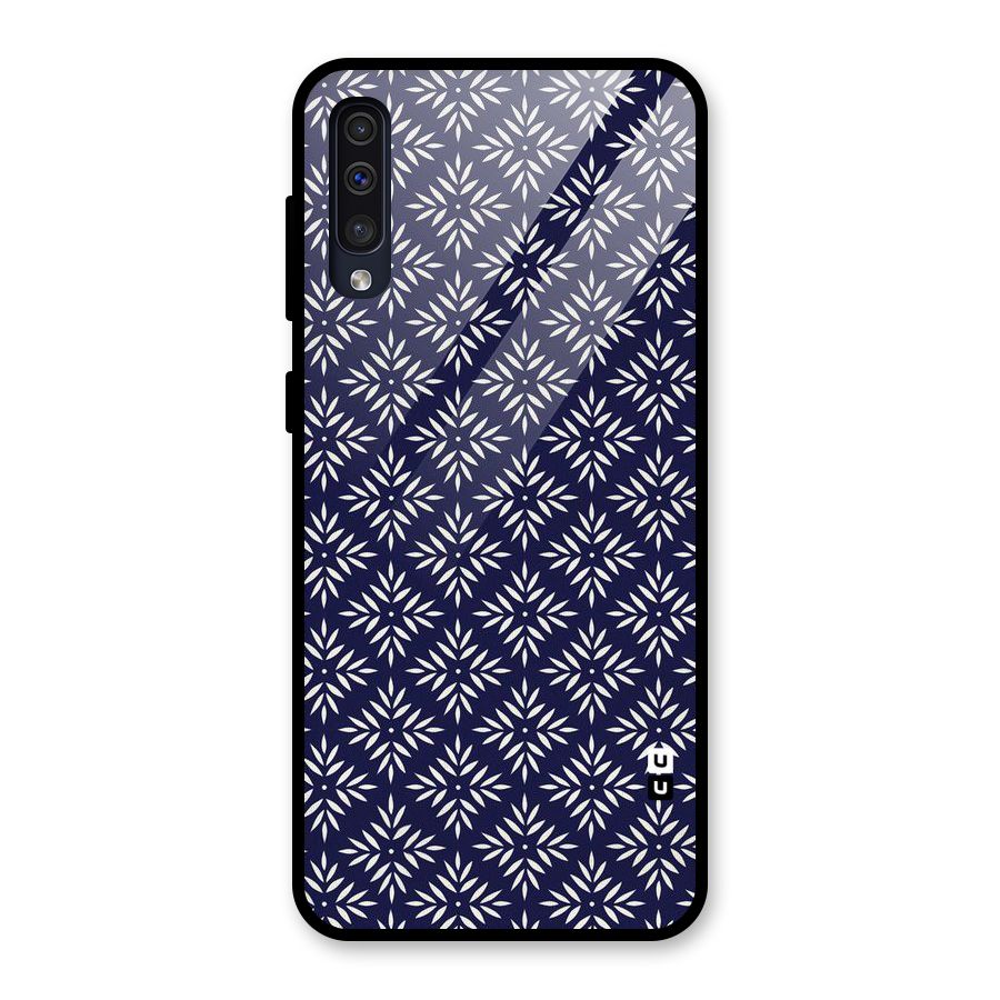 White Petals Pattern Glass Back Case for Galaxy A50