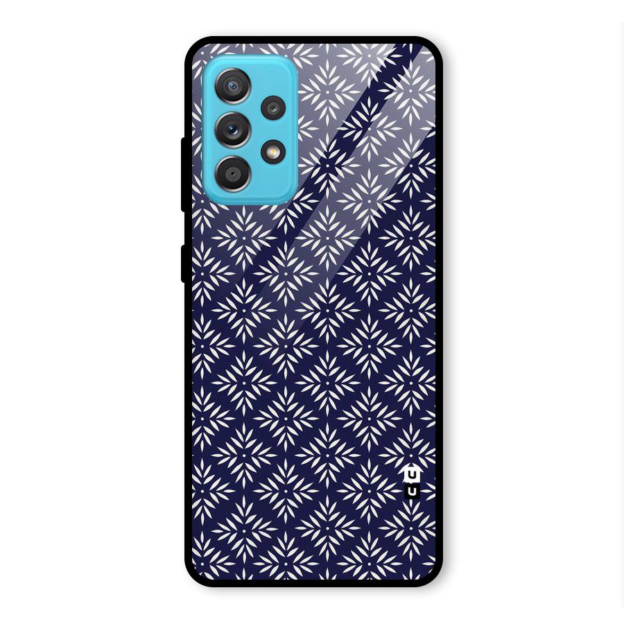 White Petals Pattern Glass Back Case for Galaxy A52