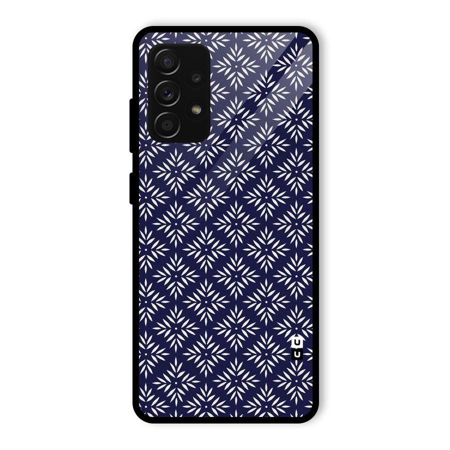 White Petals Pattern Glass Back Case for Galaxy A53 5G