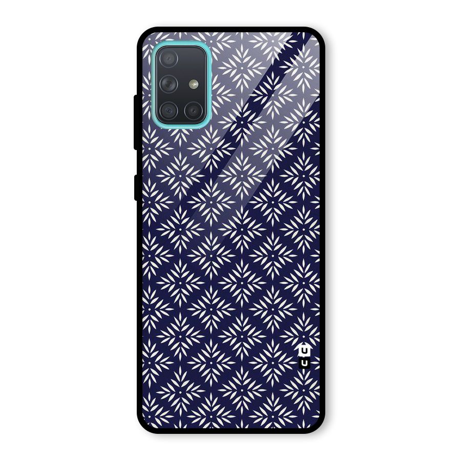 White Petals Pattern Glass Back Case for Galaxy A71