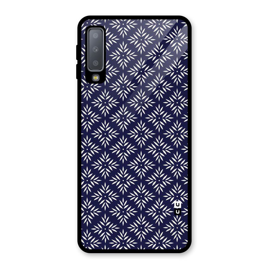 White Petals Pattern Glass Back Case for Galaxy A7 (2018)