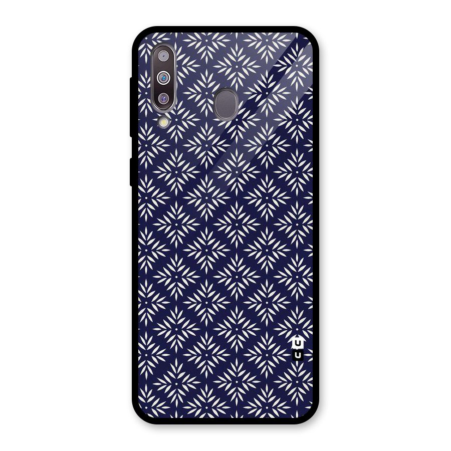 White Petals Pattern Glass Back Case for Galaxy M30