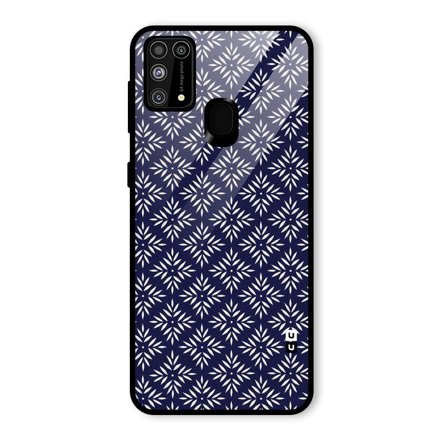 White Petals Pattern Glass Back Case for Galaxy M31