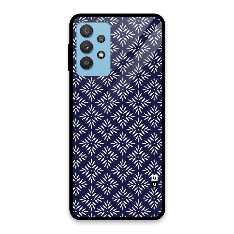 White Petals Pattern Glass Back Case for Galaxy M32 5G