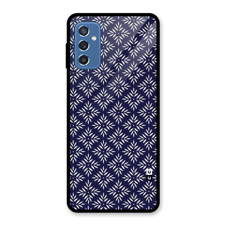 White Petals Pattern Glass Back Case for Galaxy M52 5G