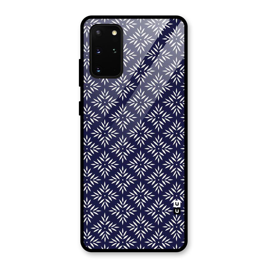 White Petals Pattern Glass Back Case for Galaxy S20 Plus