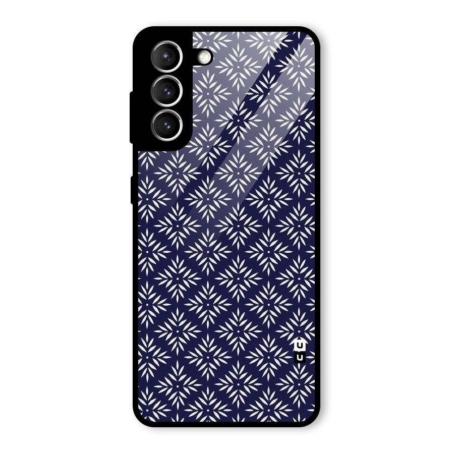 White Petals Pattern Glass Back Case for Galaxy S21 5G