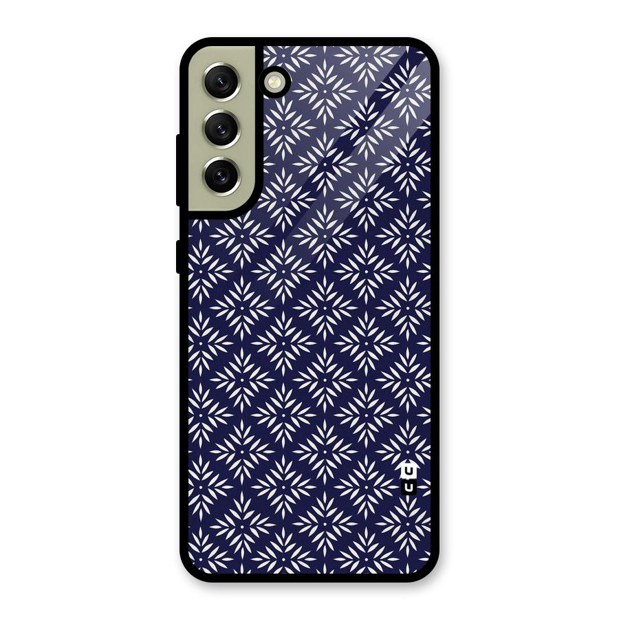 White Petals Pattern Glass Back Case for Galaxy S21 FE 5G