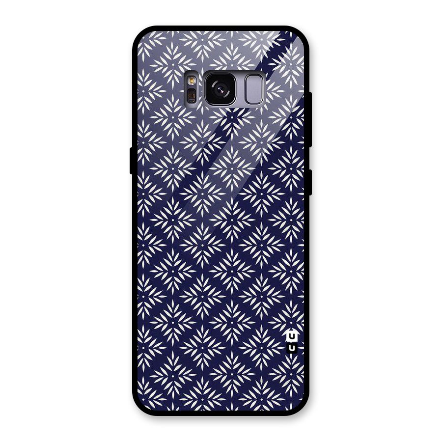 White Petals Pattern Glass Back Case for Galaxy S8