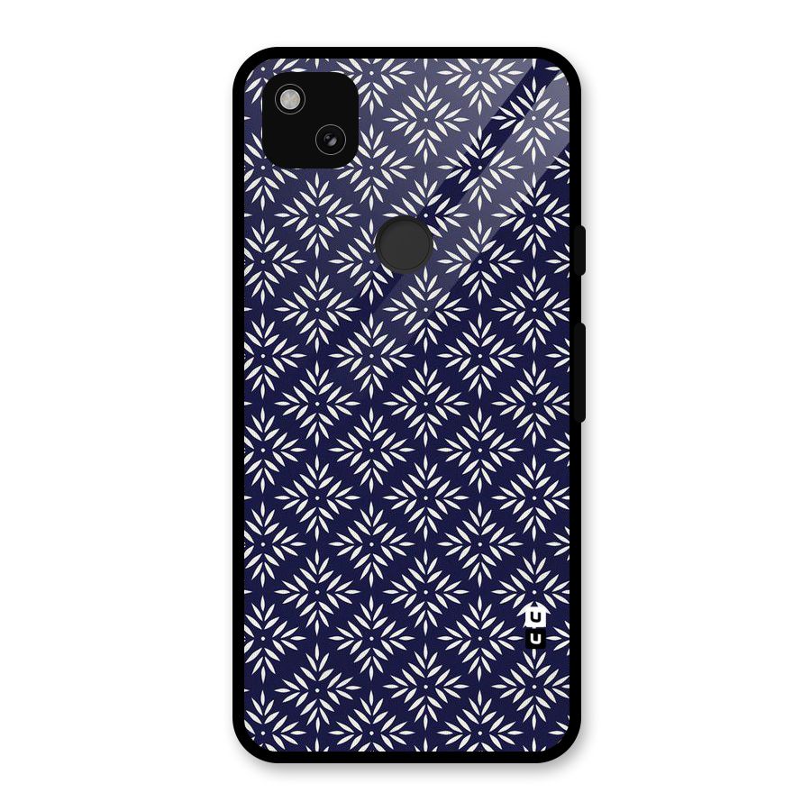 White Petals Pattern Glass Back Case for Google Pixel 4a